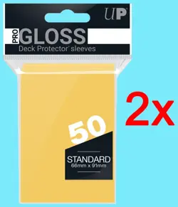 100 ULTRA PRO STANDARD SIZE GLOSS YELLOW DECK PROTECTOR Card Sleeves mtg ccg tcg - Image 1