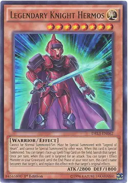 Yu-Gi-Oh Card - DRL3-EN062 - LEGENDARY KNIGHT HERMOS (ultra rare holo) - NM/Mint - Image 1