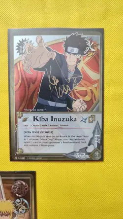 Naruto TCG Forth Hokage, Orochimaru, & Kiba Cards, Signed By English Voice Actor - Image 3