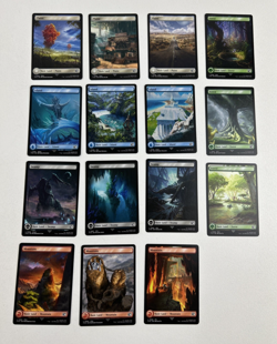 Magic Final Fantasy Basic Lands Complete Set of 15 - Full Art Land - MTG - NM - Image 1