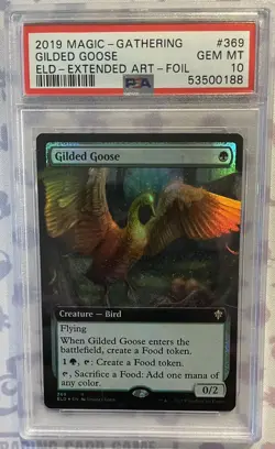 2019 Magic- Gathering GILDED GOOSE #369 ELD Extended Art , FOIL PSA 10 GEM - Image 1