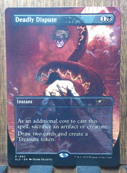 MTG💀 Deadly Dispute ( BORDERLESS Frazetta ) Secret Lair Drop NEAR MINT💕❤ - Image 1