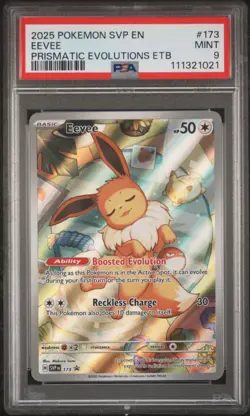 2025 POKEMON SVP EN-SV BLACK STAR PROMO #173 EEVEE PSA 9 - Image 1