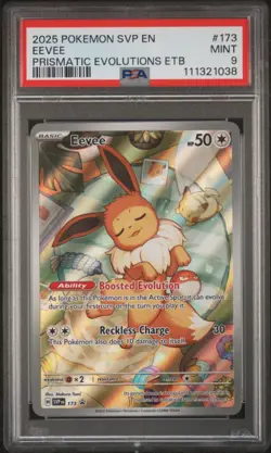 2025 POKEMON SVP EN-SV BLACK STAR PROMO #173 EEVEE PSA 9 - Image 1