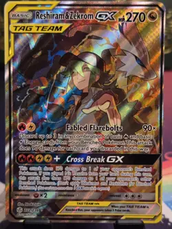Reshiram and Zekrom GX 222/236 Tag Team Pokemon Cosmic Eclipse 2019 NM - Image 3