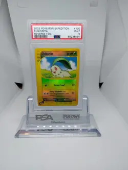 Pokemon Expedition Chikorita Reverse Holo 100/165 Psa 9 - Image 1
