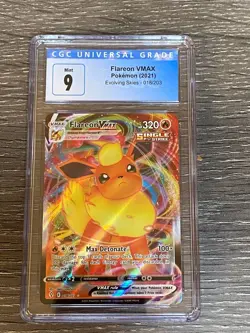 2021 Pokemon Evolving Skies Flareon VMAX Full Art Ultra Rare 018/203 Mint CGC 9 - Image 1