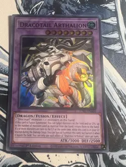 Yugioh! TCG - Dracotail Arthalion - Ultra Rare - JUSH-EN006 - Justice Hunters - Image 1