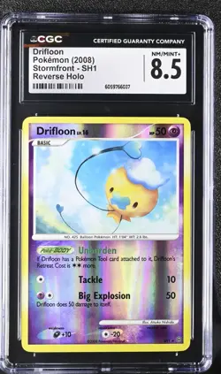 CGC 8.5 Drifloon SH1 Stormfront Shining Secret Rare Sub Set Pokemon Card 2008 - Image 1