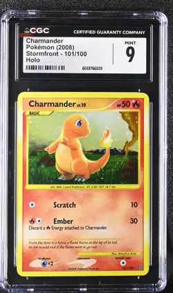 CGC 9 Charmander 101/100 Secret Rare Holo Stormfront Pokemon Card 2008 - Image 1