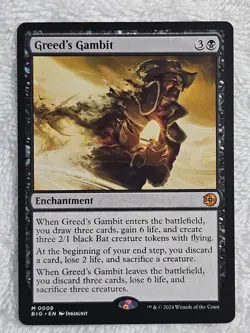 MTG Greed's Gambit Outlaws of Thunder Junction (BIG) #8 Magic Card Mythic NM - Image 1