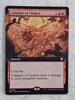 MTG Calamity of Cinders (Extended Art) #57 Bloomburrow (BLB) Magic Card Rare NM - Image 1