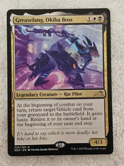 MTG Greasefang, Okiba Boss #220 Kamigawa Neon Dynasty Magic Card Rare NM - Image 2