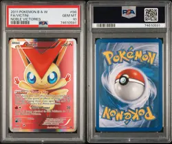 Pokemon 2011 Noble Victories Victini #98 Full Art Holo PSA 10 Gem Mint - Image 3