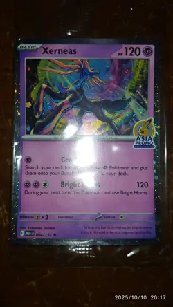 Pokemon TCG 1x Xerneas Holo Asia Exclusive Promo JTG 064/132 English - Image 1