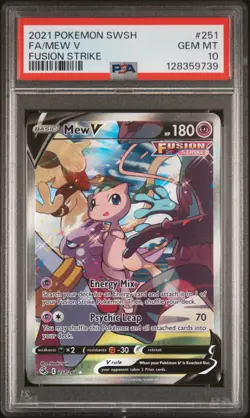 2021 POKEMON SWORD & SHIELD FUSION STRIKE #251 FULL ART/MEW V PSA 10 - Image 1
