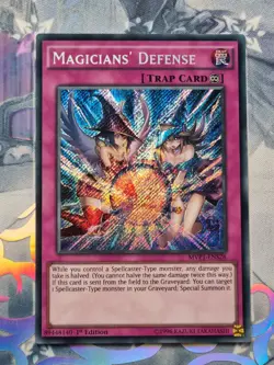 MVP1-ENS28 Magicians' Defense Secret Rare 1st Edition Near Mint YuGiOh TCG - Image 1