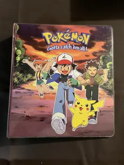 Vintage Nintendo 1999 POKEMON 3-Ring Card Binder. Ash, Pikachu, Misty, Brock! - Image 1