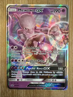 Mewtwo GX - SM196 - Pokemon Sun & Moon Promo Ultra Rare Card MP - Image 1