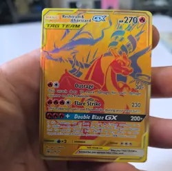Reshiram & Charizard GX Gold SM247 Black Star Promo Fullart pokemon card - Image 1