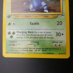 Heracross 41/105 - Neo Destiny - 1st Edition Uncommon - VINTAGE POKEMON CARD NM - Image 4