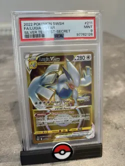 2022 Pokemon Lugia VSTAR Gold Secret Rare Card 211/195 PSA 9 Mint - Image 1