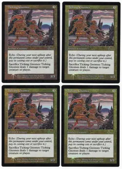 Ticking Gnomes x4 4x 1999 Urza's Legacy PLAYSET FOIL Artifact Creature MTG NM A1 - Image 1