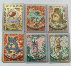 Lot of 6 Topps TV Animation Pokemon - Blue/black Logo + Holo - Image 1
