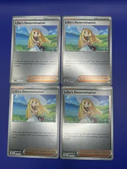 Lillie's Determination Reverse Holo x4 Play set 119/132 Mega Evolution Pokemon - Image 1