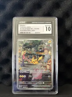 Pikachu 173/165 Scarlet & Violet 151 Pokemon CGC 10 GEM MINT Illustration Rare - Image 1