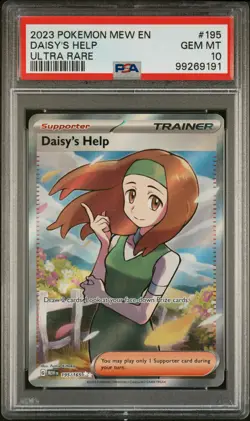 2023 POKEMON MEW EN-151 ULTRA RARE #195 DAISY'S HELP PSA 10 - Image 1