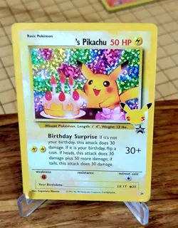 Birthday Pikachu Holo 24 Celebrations Classic Collection Pokemon 2021 NM - Image 1
