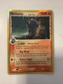 Pokemon TCG Heracross Reverse Holo 3/101 EX Dragon Frontiers 2006 Delta Species - Image 1