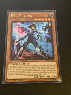 Yugioh Card TCG K9-17 Izuna JUSH-EN031 Ultra Rare Holo 1st Edition Near Mint - Image 1