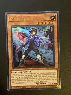 Yugioh Card TCG K9-17 Izuna JUSH-EN031 Ultra Rare Holo 1st Edition Near Mint - Image 2