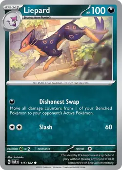 Liepard 115/182 | Paradox Rift | Common | Non Holo | NM Pokemon Card - Image 1
