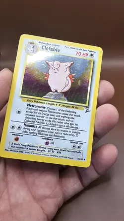 Pokemon TCG Clefable Base Set 2 Holo Unlimited Rare Card 5/130 MP-LP - Image 4