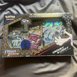 Pokemon Crown Zenith Unown v Lugia v Special Collection Trading Card Game - Image 1