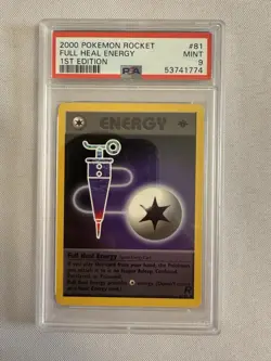 2000 Pokemon 1st Edition Full Heal Energy Non-Holo Team Rocket 81/82 PSA 9 Mint! - Image 1