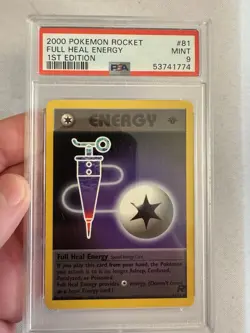 2000 Pokemon 1st Edition Full Heal Energy Non-Holo Team Rocket 81/82 PSA 9 Mint! - Image 2