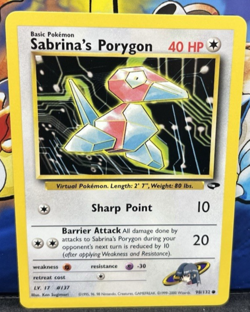 Sabrina's Porygon 98/132 Unlimited Pokemon Gym Challenge NM Vintage FREE SHIP - Image 1