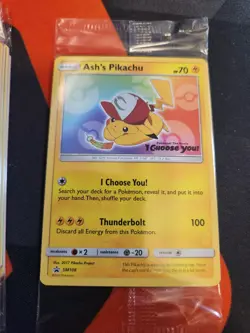 SEALED Ash’s Pikachu TCG SM108 2017 Promo Card Pokemon "I Choose You" - Image 1
