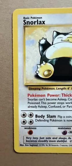 Pokemon TCG Snorlax Card 30/130 Base Set 2 Vintage Non-Holo Rare WOTC - Image 2