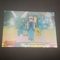 THE BATTLE RENEWED #32 - TOPPS BLACK Logo - MEWTWO STRIKES BACK POKEMON CARD NM - Image 1