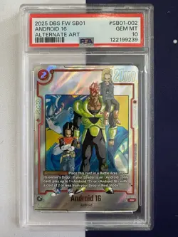 Android 16 SB01-002 Alternate Art Dragon Ball Manga Booster Card Fusion PSA 10 - Image 1