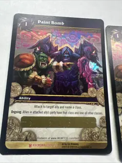2-Paint Bomb Unscratched Loot Card World of Warcraft WOW Icecrown NM - Image 2