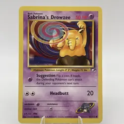 Sabrina's Drowzee 92/132 Common Gym Heroes Pokemon Card Vintage NM Nintendo - Image 1