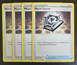Metal Saucer 170/202 4x Pokemon Card Sword & Shield Base Playset NM - Image 1