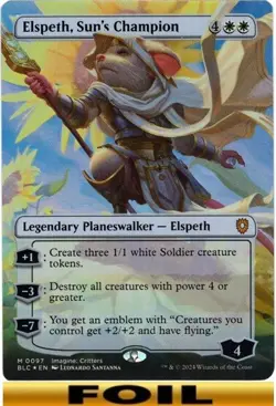 1x - Elspeth, Sun's Champion - FOIL BORDERLESS - CMR: Bloomburrow - NM MTG - Image 1