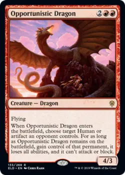 Opportunistic Dragon - Foil NM, English MTG Throne Of Eldraine - Image 1